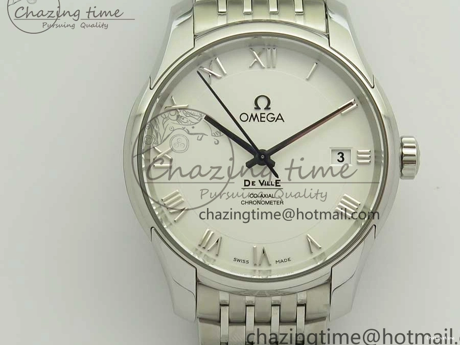 0512 De Ville Hour Vision 41mm SS VSF 1:1 Best Edition White Dial on SS Bracelet A8500 Super Clone Casual 7946